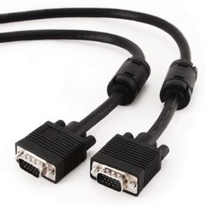 Premium VGA HD15M/HD15M dual-shielded w/2*ferrite 10ft cable, black color