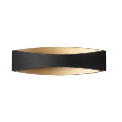 Highlight Strakke wandlampMedusa 25cm zwart en goud - W3650.38