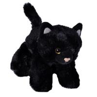 Wild Republic Kat/poes - pluche dieren knuffel - zwart - 18 cm - katten