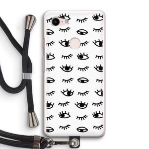 Eye pattern #2: Pixel 3 Transparant Hoesje met koord