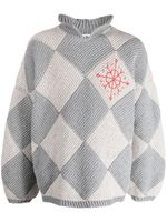 Adish pull polo en maille argyle à losanges - Gris