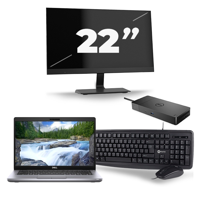 Dell Latitude 5411 - Intel Core i7-10e Generatie - 14 inch - 16GB RAM - 256GB SSD - Windows 11 + 1x 22 inch Monitor