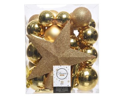 Kerstboomversiering Mix 33 st. - Licht Goud - Decoris