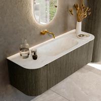 Badmeubel Mondiaz Kurve-Dlux | 140 cm cm | Meubelkleur Shadow | Wastafelkleur Opalo | Solid surface | Wasbak midden spoelbak | Zonder kraangat(en) Badmeubel Mondiaz Kurve-Dlux | 140 cm cm | Meubelkleur Shadow | Wastafelkleur Opalo | Solid surface | Wasbak midden spoelbak | Zonder kraangat(en)