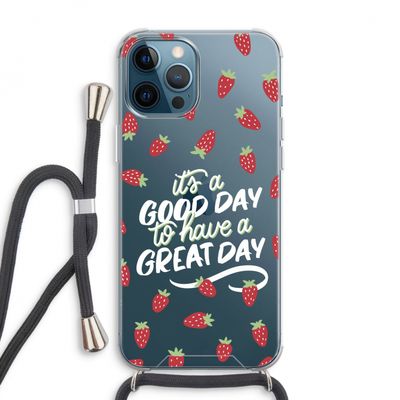 Don't forget to have a great day: iPhone 12 Pro Max Transparant Hoesje met koord