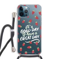 Don't forget to have a great day: iPhone 12 Pro Max Transparant Hoesje met koord