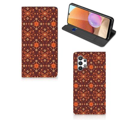 Samsung Galaxy A32 4G | A32 5G Enterprise Editie | Hoesje met Magneet | Batik Brown
