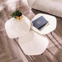 Giga Meubel - Salontafel Point Stone Marmer Composiet Set van 3