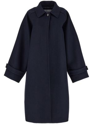 Ferragamo manteau en laine à simple boutonnage - Bleu