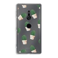 Cactusprint roze: Sony Xperia XZ2 Transparant Hoesje