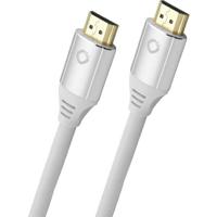 Oehlbach D1C92488 HDMI-kabel HDMI Aansluitkabel HDMI-A-stekker, HDMI-A-stekker 0.75 m Wit 8K UHD, Vergulde steekcontacten