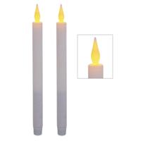 Feeric lights LED dinerkaarsen - wit met glitters - 27 cm