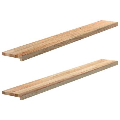 Vensterbanken 2 st onbehandeld 160x20x2 cm massief eikenhout