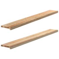 Vensterbanken 2 st onbehandeld 160x20x2 cm massief eikenhout