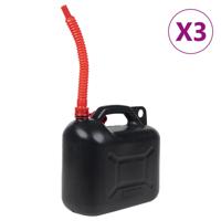 VidaXL Brandstoftanks 3 st met flexibele tuit zwart 10 l kunststof VidaXL Brandstoftanks 3 st met flexibele tuit zwart 10 l kunststof