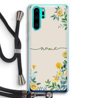Gele bloemen: Huawei P30 Pro Transparant Hoesje met koord