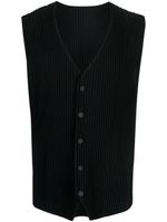 Homme Plissé Issey Miyake V-neck sleeveless pleated vest - Noir - thumbnail