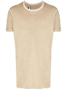 Boris Bidjan Saberi t-shirt en coton à col rond - Marron