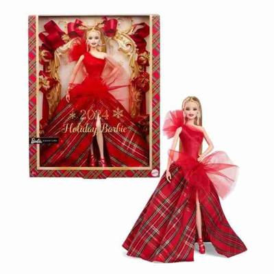 BARBIE Vrolijk kerstfeest Blonde pop HRM61
