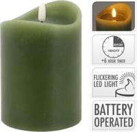 Led Candle 90X125 mm Oliv Green - Nampook
