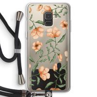 Peachy flowers: Samsung Galaxy A8 (2018) Transparant Hoesje met koord