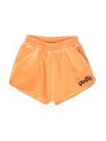 Marcelo Burlon County Of Milan Kids short en coton à slogan imprimé - Orange - thumbnail