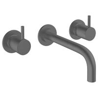 Crosswater MPRO Wastafelkraan inbouw - uitloop 19cm - met inbouwdeel - slate (gunmetal) PRO130WNT