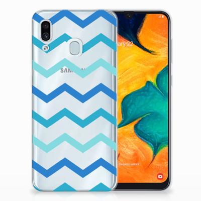 Samsung Galaxy A30 | TPU bumper | Zigzag Blauw