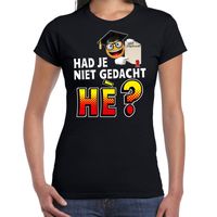 Funny emoticon geslaagden t-shirt Niet gedacht he zwart dames 2XL  -