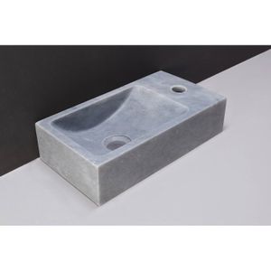 Fontein Forzalaqua Venetia Cloudy Marmer Gezoet Zonder Kraangat Rechts 40x22x10 cm Forzalaqua