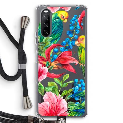 Papegaaien: Sony Sony Xperia 10 III Transparant Hoesje met koord