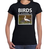 Lepelaars t-shirt met dieren foto birds of the world zwart voor dames - thumbnail