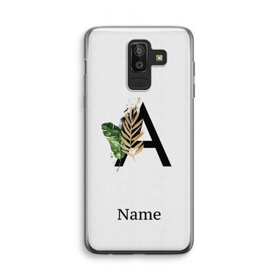 Charcoal Flora: Samsung Galaxy J8 (2018) Transparant Hoesje