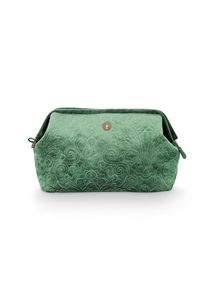 Pip Studio Pip Cosmetic Purse Extra Large Velvet Quilted Green 30x20.7x13.8cm