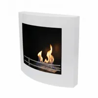 Muur-hangende bio-ethanol haard in wit | ScandiFlames | Hangende bio-ethanol haard | Wit