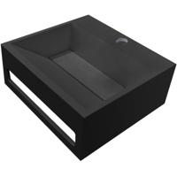 Wiesbaden Julia Fontein 35x28x12.5 cm Solid Surface Mat Zwart