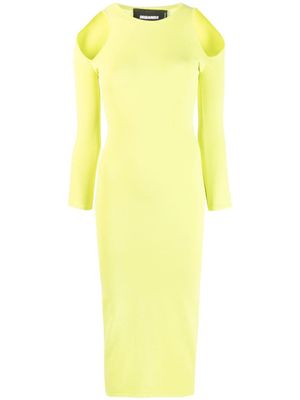 DSQUARED2 robe mi-longue à découpes aux épaules - Vert