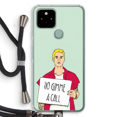 Gimme a call: Pixel 5 Transparant Hoesje met koord