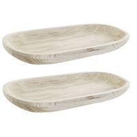 Set van 2x stuks houten decoratieschalen/serveerschalen 50 x 27 x 6 cm