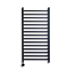 Elektrische Radiator Sanicare Qubic 126.4x60 cm Mat Zwart Met Chrome Thermostaat 773 Watt