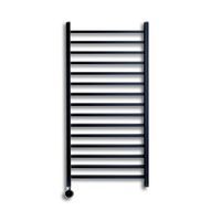 Elektrische Radiator Sanicare Qubic 126.4x60 cm Mat Zwart Met Chrome Thermostaat 773 Watt