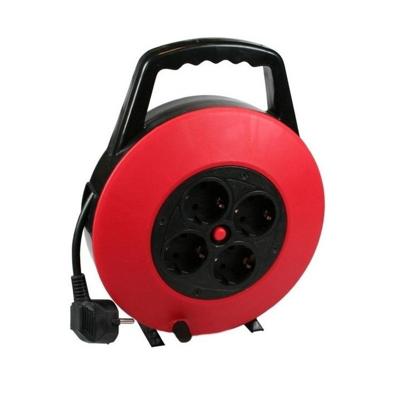 Benson Kabelhaspel - rood - 5 meter snoer - 4 geaarde stopcontacten - overbelastingsbeveiliging