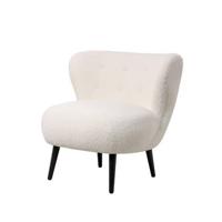 Giga Meubel - Fauteuil Bouclé Beige - Japandi Stijl - Zithoogte 44cm - thumbnail