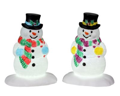 Holly Hat Snowman Set Of 2 B/O (4.5V) Kerst - Lemax