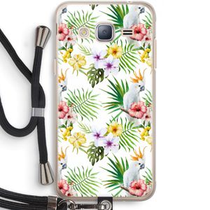 Gele kuif: Samsung Galaxy J3 (2016) Transparant Hoesje met koord