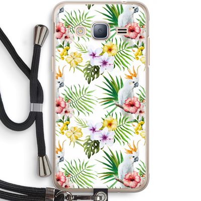 Gele kuif: Samsung Galaxy J3 (2016) Transparant Hoesje met koord