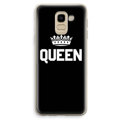 Queen zwart: Samsung Galaxy J6 (2018) Transparant Hoesje