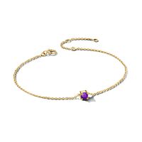 Armband Geboortesteen Februari geelgoud-amethist 0,16ct paars 15,5 - 17 - 18,5 cm