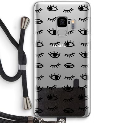 Eye pattern #2: Samsung Galaxy S9 Transparant Hoesje met koord