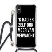 Meer verwacht - Zwart: iPhone XS Transparant Hoesje met koord